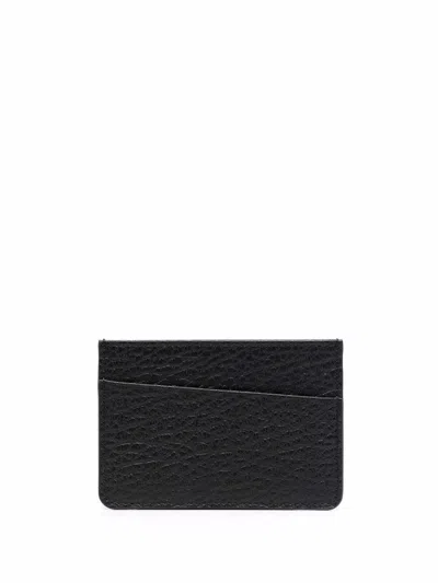 Maison Margiela Four-stitch Leather Card Holder In Black