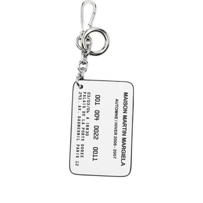 Maison Margiela Keyring Case Rectangular Shape Engraved Surface In White