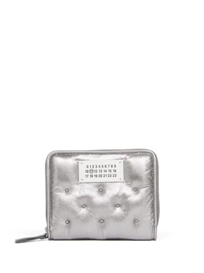 Maison Margiela Small Numbers-motif Leather Wallet In Grey
