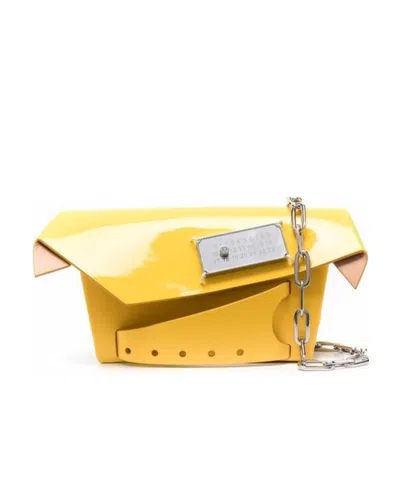 Maison Margiela Small Snatched Clutch Bag In Yellow