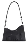 Maison Margiela Hobo' Black Embossed Leather Bag In Black