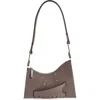Maison Margiela Small Snatched Leather Shoulder Bag In Elephant