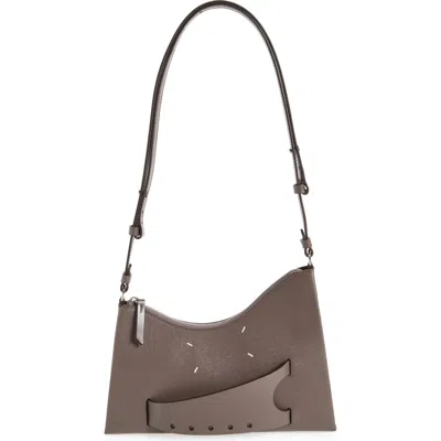 Maison Margiela Small Snatched Leather Shoulder Bag In Elephant
