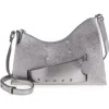 Maison Margiela Micro Snatched Hobo Leather Bag In Gray