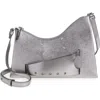 Maison Margiela Womens Metallic Grey Snatched Micro Hobo Leather Shoulder Bag In Metallic Grey