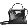 Maison Margiela Small Snatched Leather Top Handle Bag In Black