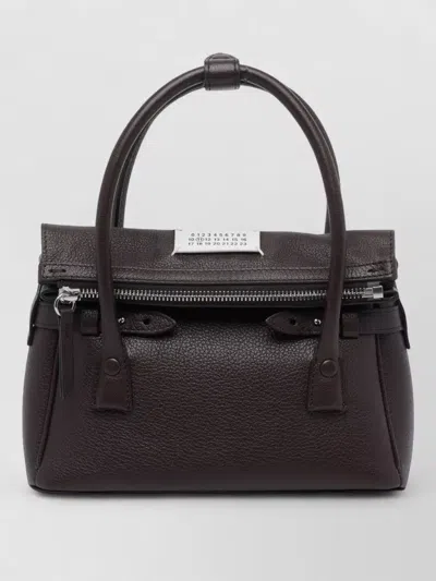 Maison Margiela Small Structured Handbag Double Handle In Brown