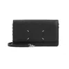 Maison Margiela Four-stitch Leather Wallet-on-chain In Black