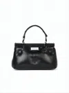 Maison Margiela Smooth Lambskin Tote Bag With Structured Handles And Subtle Sheen In Black