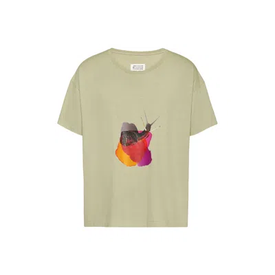 Maison Margiela Snail T-shirt Man Grey In Green