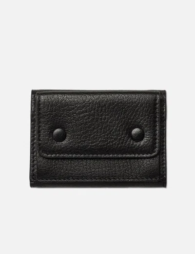 Maison Margiela Snap Button Leather Wallet In Black