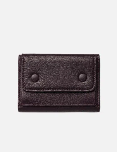 Maison Margiela Snap Button Leather Wallet In Brown