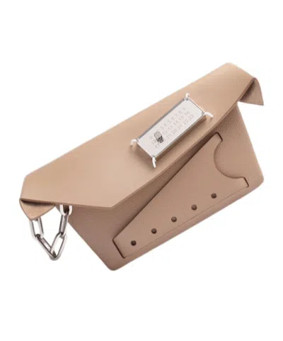 Maison Margiela Snatched Classique Leather Messenger Bag In Nude