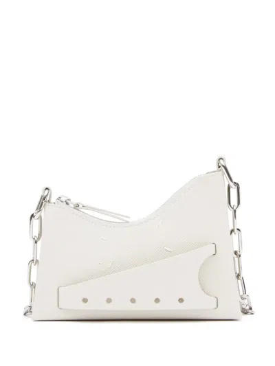 Maison Margiela Snatched Leather Mini Bag In White
