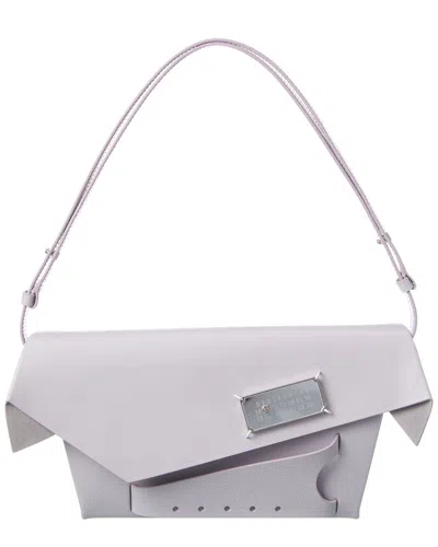 Maison Margiela Snatched Leather Shoulder Bag In Purple