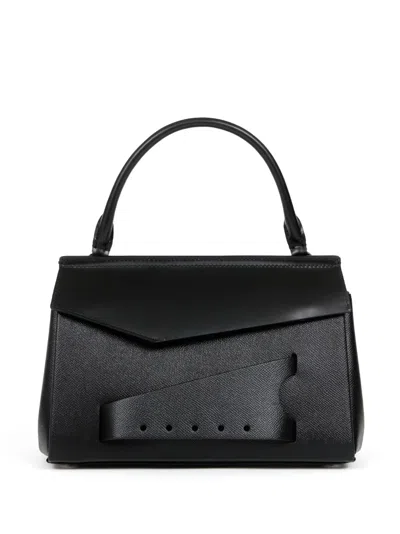 Maison Margiela Small Grained Leather Tote Bag In Black
