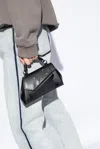 Maison Margiela Hobo' Black Embossed Leather Bag In Black