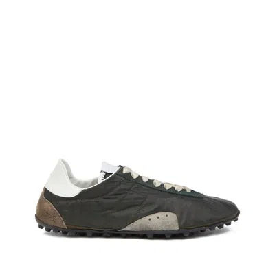Maison Margiela Sneakers Sprinters In Suede And Leather With Vintage Finish In Black