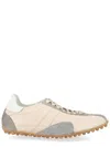 Maison Margiela Sprinters Beige Sneaker With Insert Design And Serrated Sole In Leather Women In Multi