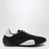 Maison Margiela Sprinters Branded Canvas And Suede Low-top Trainers In Black