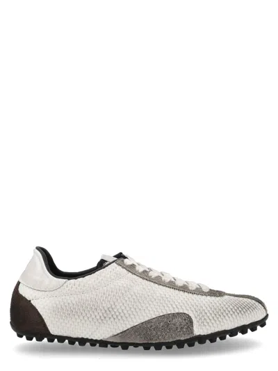 Maison Margiela Timeless Leather Sneakers For Men In White