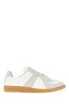 Maison Margiela Women Replica Low-top Leather Sneakers With Suede Inserts In White