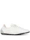 Maison Margiela White Low Top Sneakers With Logo Patch On The Tongue And Contrasting Heel In White