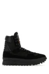 Maison Margiela Mm22 Leather Climber High-top Sneakers With Suede Trims