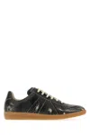 Maison Margiela Replica Sneakers Made Of Shiny Coated Leather In Black