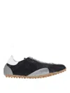 Maison Margiela Sneakers Sprinters In Suede And Leather With Vintage Finish In Black