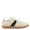 Maison Margiela Replica Leather And Suede-trimmed Twill Sneakers In Black Vintage/yellow Vintage