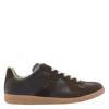 Maison Margiela Low-top Sneakers Featuring Suede Panels In Brown