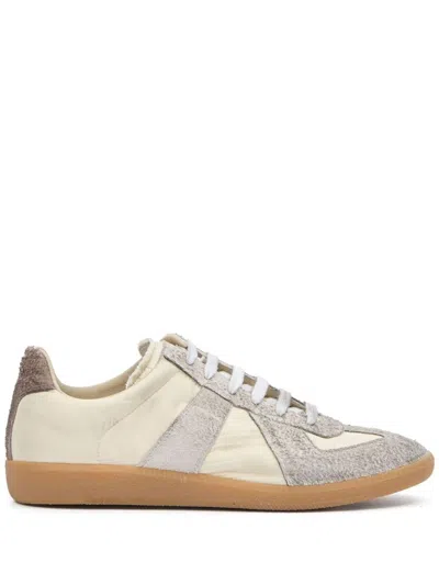 Maison Margiela Sneakers In Beige With Front Lace-up Fastening