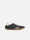 Maison Margiela Sneakers In Quilted Fabric And Dark Green Suede In Green