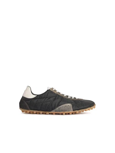 Maison Margiela Sneakers Sprinters In Suede And Leather With Vintage Finish In Black