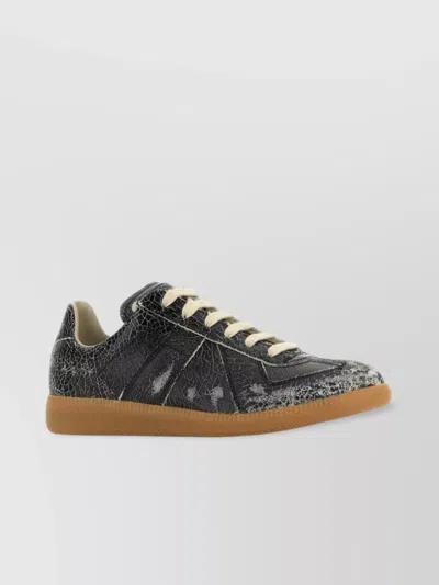 Maison Margiela Sneakers Leather Contrast Stitching In Gray
