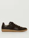 Maison Margiela Low-top Sneakers Featuring Suede Panels In Brown