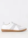 Maison Margiela Off White Leather And Grey Suede Replica Sneakers In White
