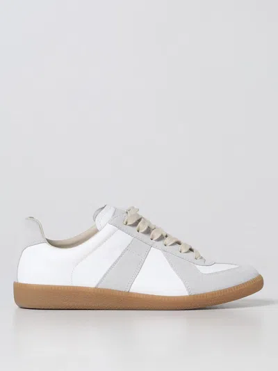 Maison Margiela White Leather Sneakers In Multi