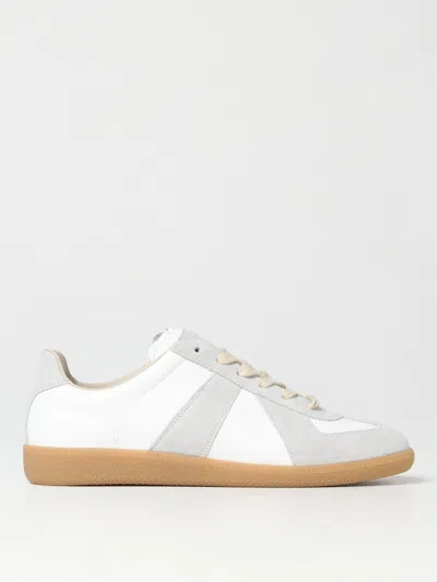 Maison Margiela White Leather Sneakers In Multi