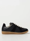 Maison Margiela Replica Leather Low Top Sneakers In Black
