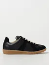Maison Margiela Two-tone Leather And Suede Replica Sneakers In Black