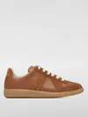 Maison Margiela Replica Suede And Leather Sneakers In Burnt