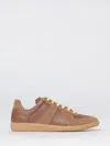 Maison Margiela Brown Suede Panel Low-top Sneakers In Brown