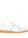 Maison Margiela Two-tone Leather And Suede Replica Sneakers In White