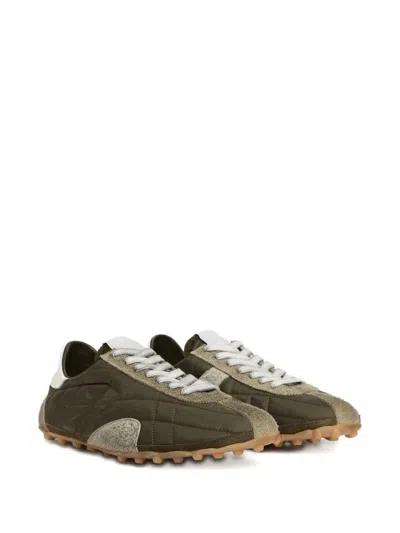 Maison Margiela Sneakers Sprinters In Suede And Leather With Vintage Finish In Black
