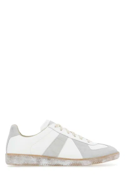 Maison Margiela Sneakers Replica Low Top Aus Weissem Leder In White