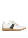 Maison Margiela Replica Leather And Suede-trimmed Twill Sneakers In Black