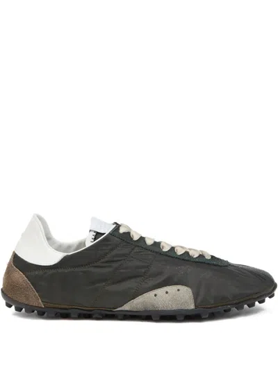 Maison Margiela Sneakers Sprinters In Suede And Leather With Vintage Finish In Black