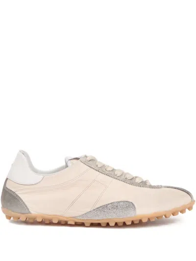 Maison Margiela Sprinters Beige Sneaker With Insert Design And Notched Sole In Leather Woman In Multi